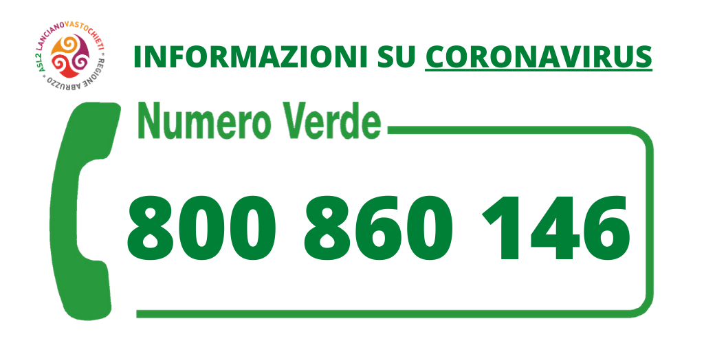 Banner numero verde COVID19 Asl2Abruzzo