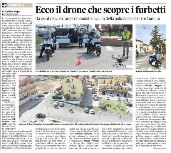 Il Centro - operazione drone a Castel Frentano