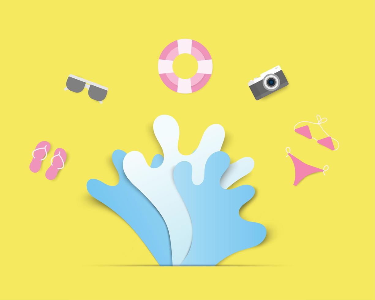 Estate - oggetti da spiaggia stilizzati